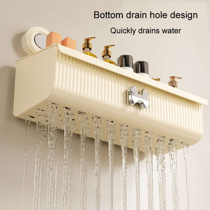 Suction Cup Wall Mounted Bathroom Shelf Drainage Detachable Storage Rack Hanging Basket, Style: 2...