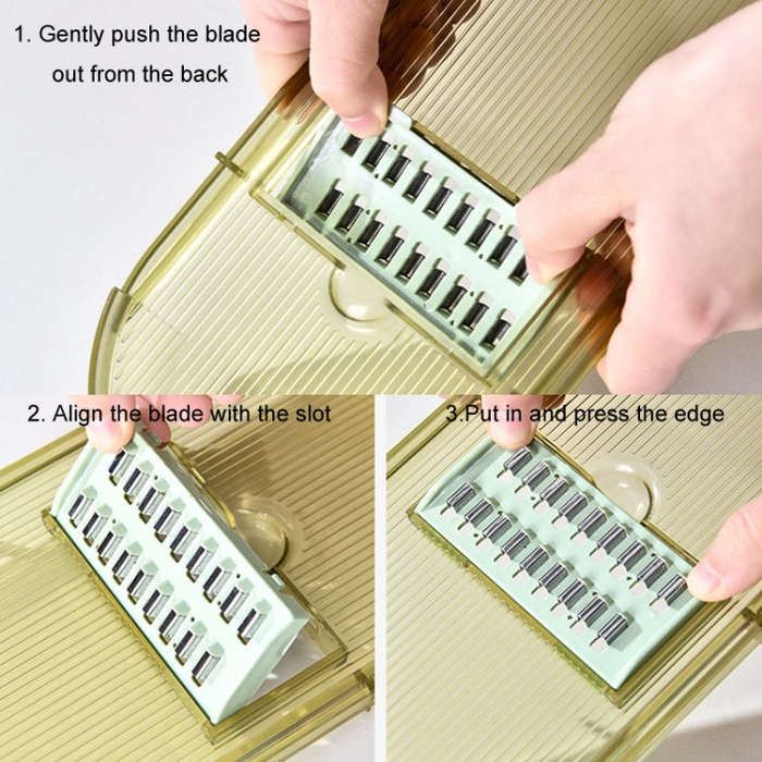 Kitchen Fruit Vegetable Shredder With Hand Guard Potato Cucumber Slicing Shredding Cutter, Style:...