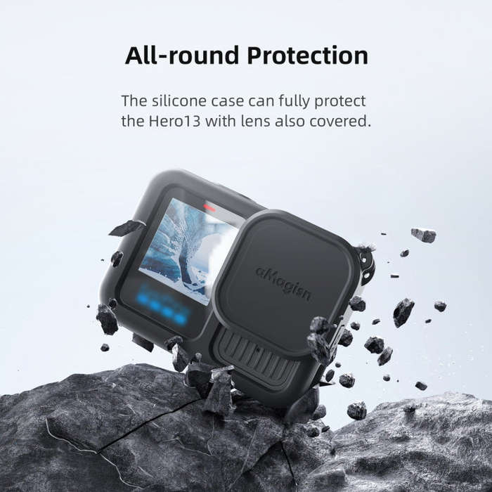 For GoPro HERO13 Black AMagisn Silicone Case Protective Cover(Blue)