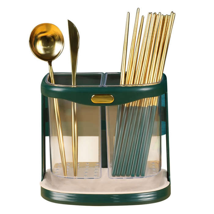 Kitchen Chopsticks Storage Box Knife Fork Spoon Drainage Rack Tableware Storage Rack(White)