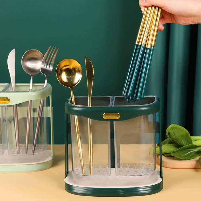 Kitchen Chopsticks Storage Box Knife Fork Spoon Drainage Rack Tableware Storage Rack(White)