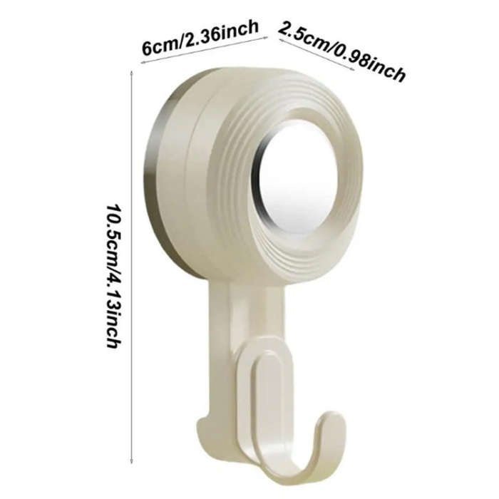 Rotating Suction Cup Hook Wall Mounted Towel Sucker Hooks Reusable Shower Hanger(Cream)