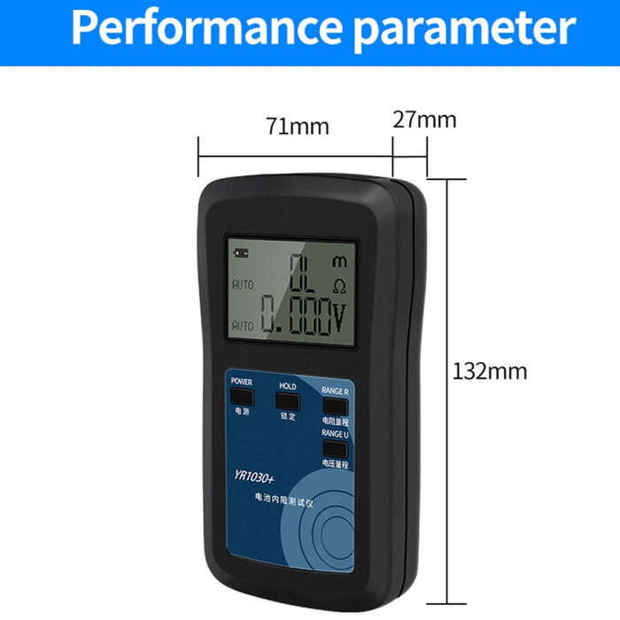 NiMH Lead-acid Button 100V Lithium Battery Bottle Internal Resistance Tester(YR1035+)