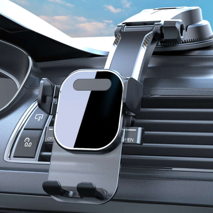 Car Suction Cup Dashboard Automatic Lock Mobile Phone Holder, Style: Glossy Waterfall Base