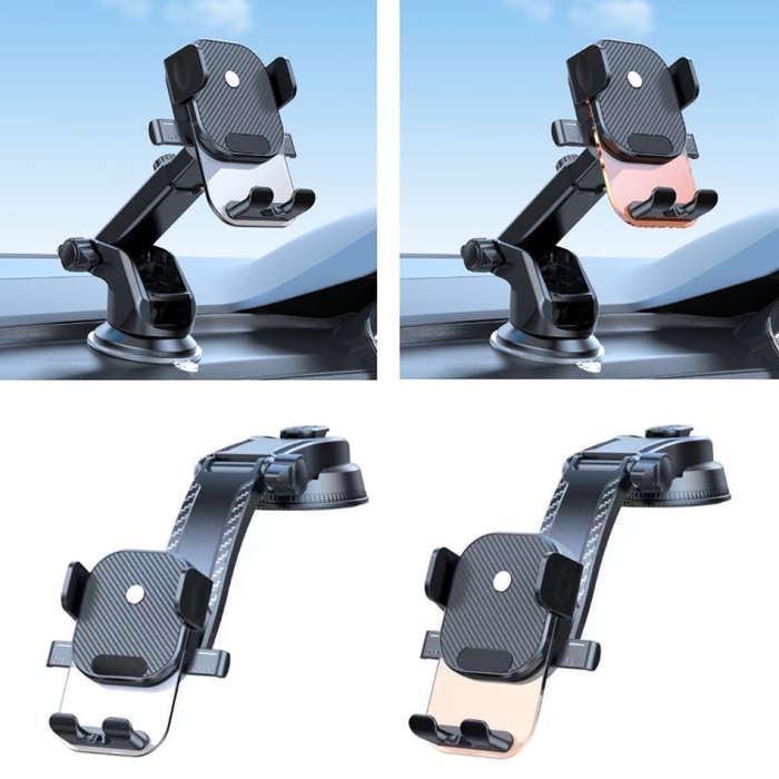 Car Suction Cup Dashboard Automatic Lock Mobile Phone Holder, Style: Black Waterfall