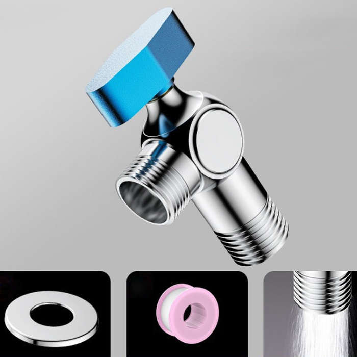 Copper High Flow 4-point Ball Valve Hot Cold Water Gas Water Heater Full Open Triangle Valve, Col...