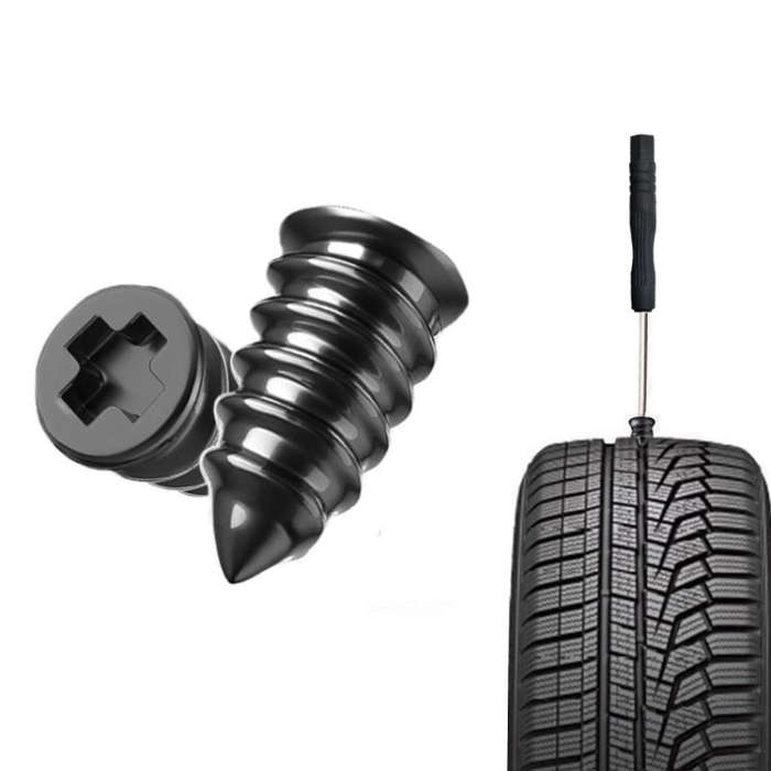 Electric Motorcycle Vacuum Tire Repair Nails, Set: 20pcs Small + Screwdriver