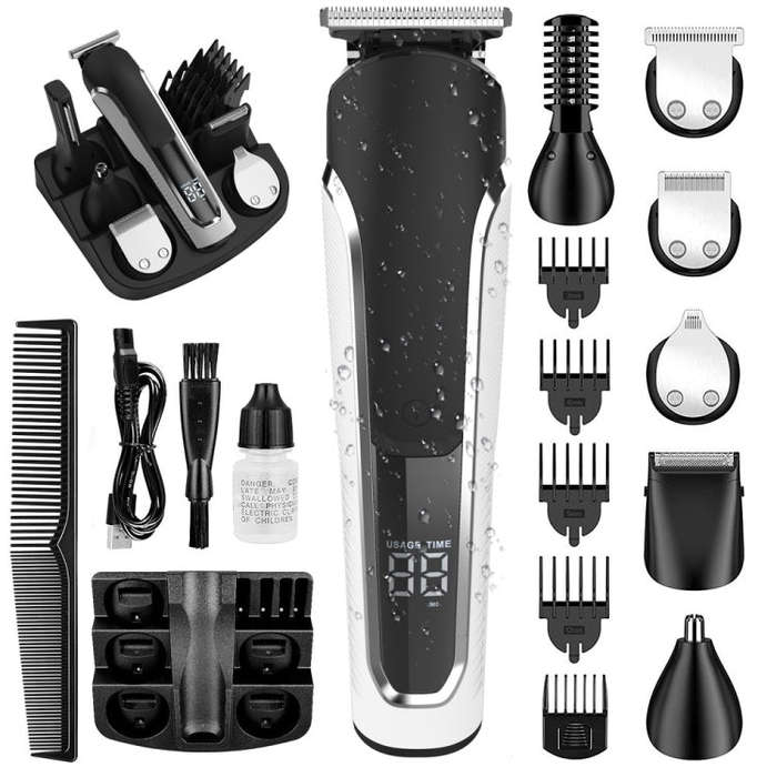 6 in 1 Men Waterproof Electric Hair Trimmer Kit Nose Trimmer, Mustache Trimmer Body Shaver 8988
