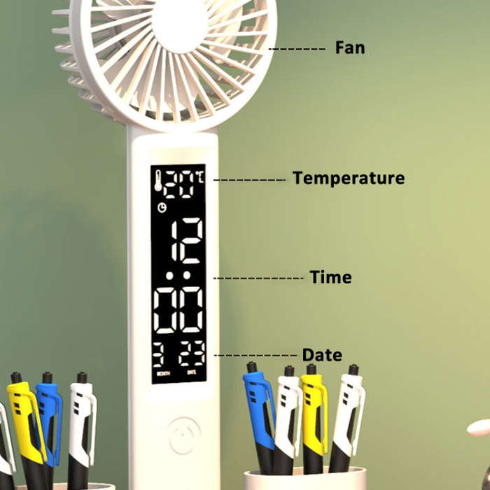 Charging Model 3200mAH With Clock Round Desk Lamp Study Reading Folding Smart Bedside Eye Protect...