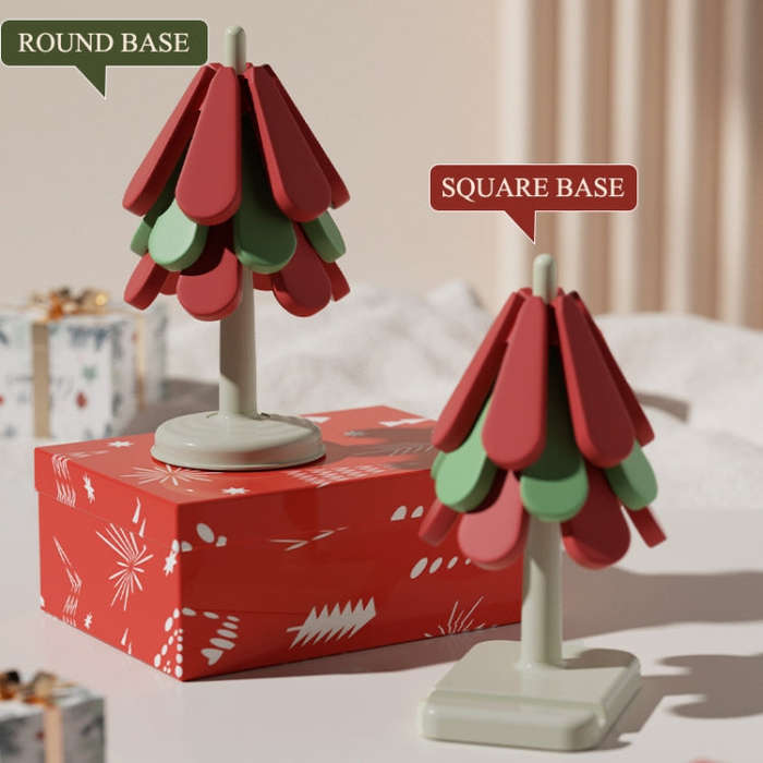 Christmas Tree Heat Resistant Table Mat Household Foldable Thermal Insulated Placemat Pot Mat, St...