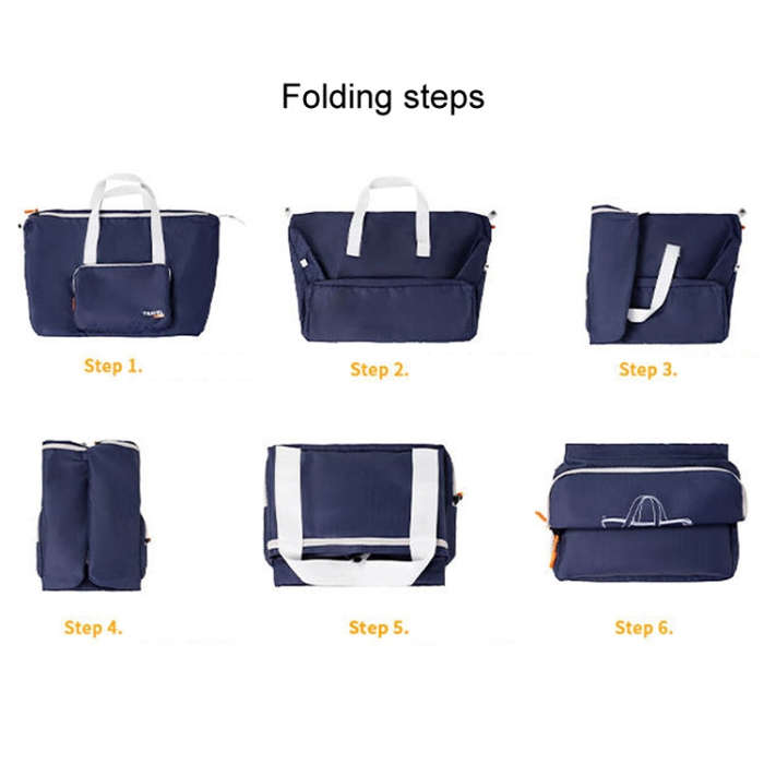 Folding Travel Bag Large Capacity Gym Rucksack Portable Luggage Clothes Storage Bag(Blue)