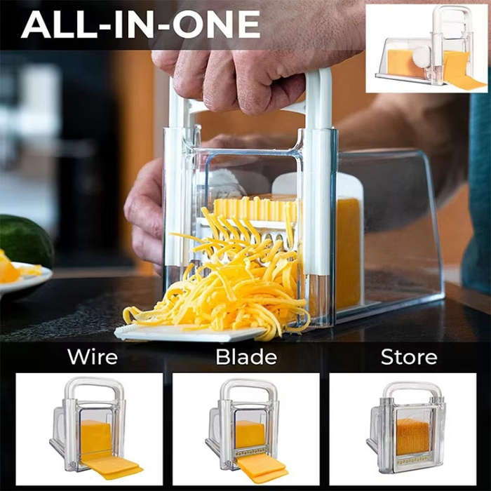 4 in 1 Cheese Chopper Butter Slicer Refrigerator Storage Box with 3 Blades