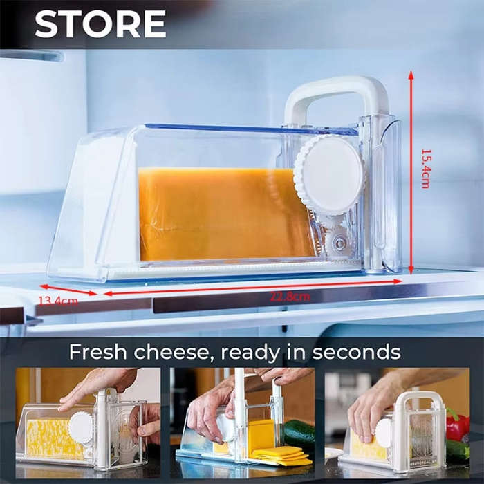 4 in 1 Cheese Chopper Butter Slicer Refrigerator Storage Box with 3 Blades