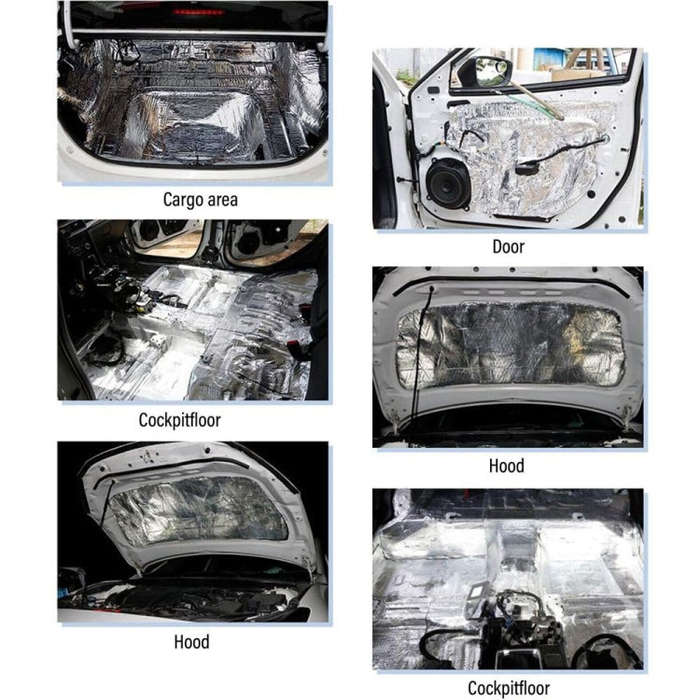 400x250x5mm Car Thick Aluminum Foil Hood Heat And Sound Insulation Pad