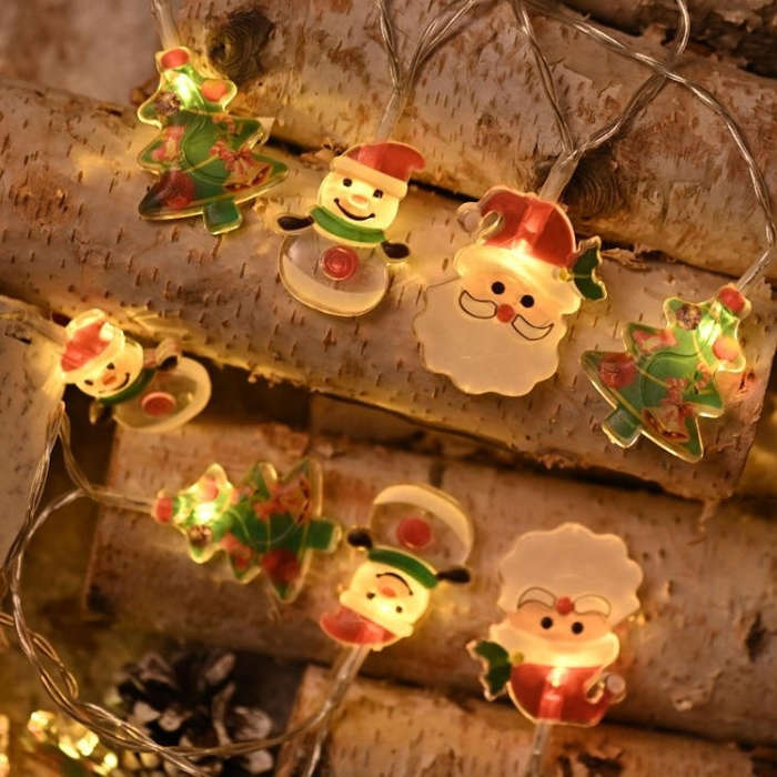 LED Christmas Lights String Christmas Tree Decoration Lamps Holiday Scene Decor, Length: 1.5m 10 ...