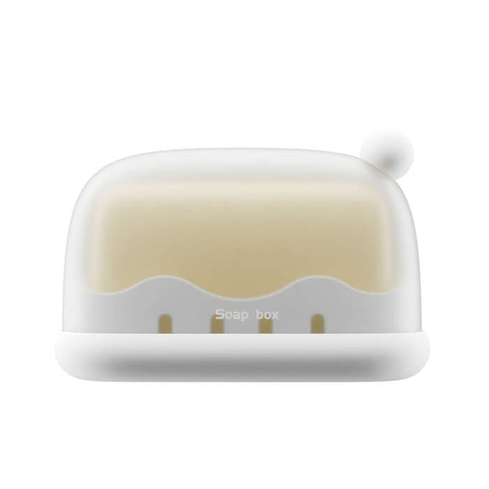 Traveling Portable Sealed Soap Box Household Bathroom Soap Holder(White)