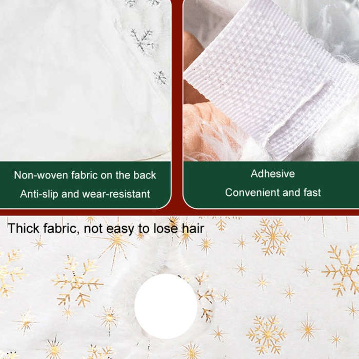 40cm Christmas Tree Skirt Mat Christmas Tree Bottom Foot Carpet Party Decoration(Gold Pentagram)