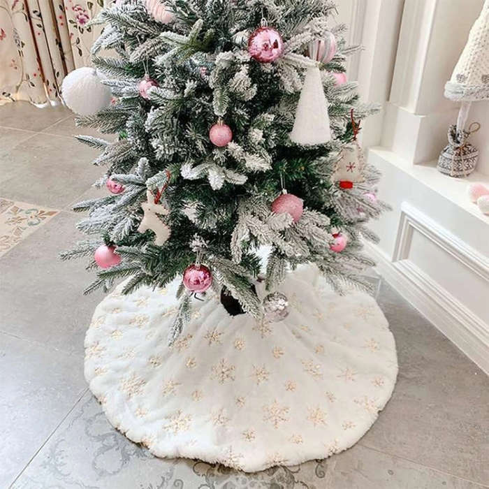 40cm Christmas Tree Skirt Mat Christmas Tree Bottom Foot Carpet Party Decoration(Gold Pentagram)