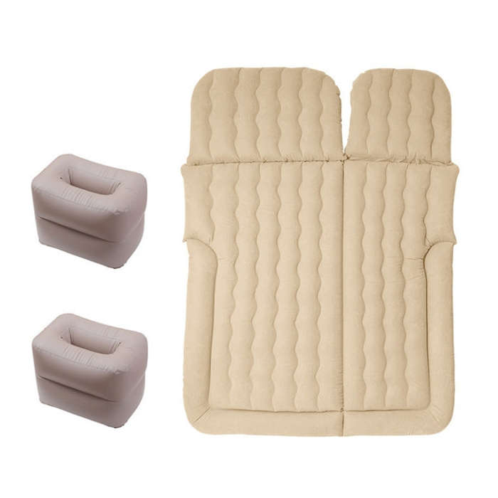 Inflatable Mattress For Car Travel SUV Rear Seat/Trunk, Color: Beige Dual-purpose Square Pier