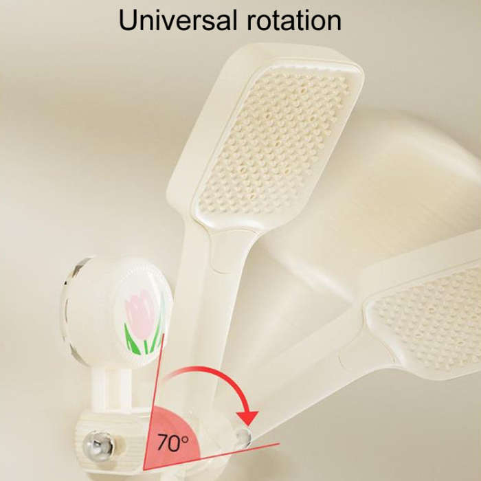 Bathroom No-Punch Suction Cup Showerhead Holder Tulip Shower Hanger(Pink)