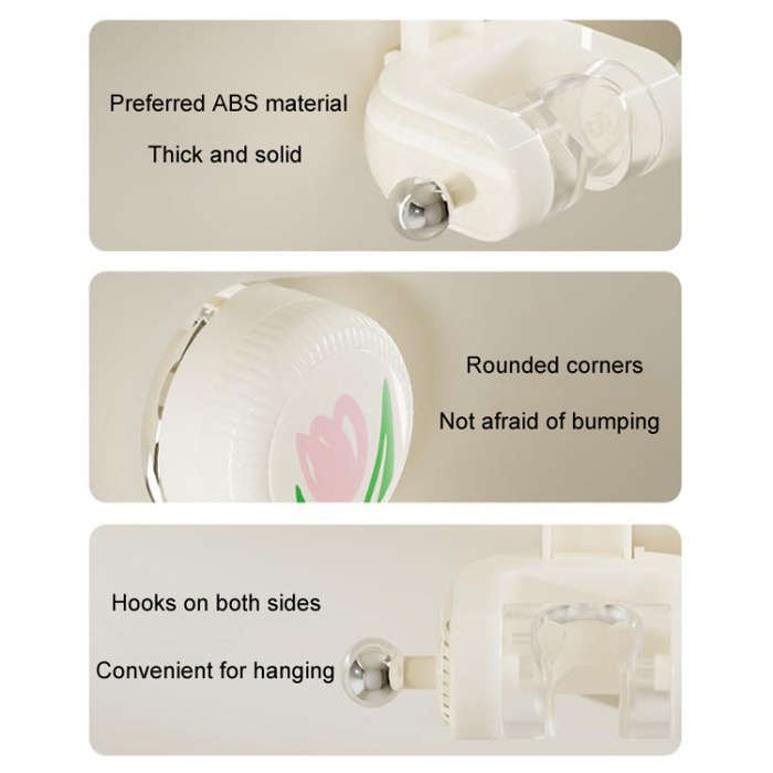 Bathroom No-Punch Suction Cup Showerhead Holder Tulip Shower Hanger(Milk White)