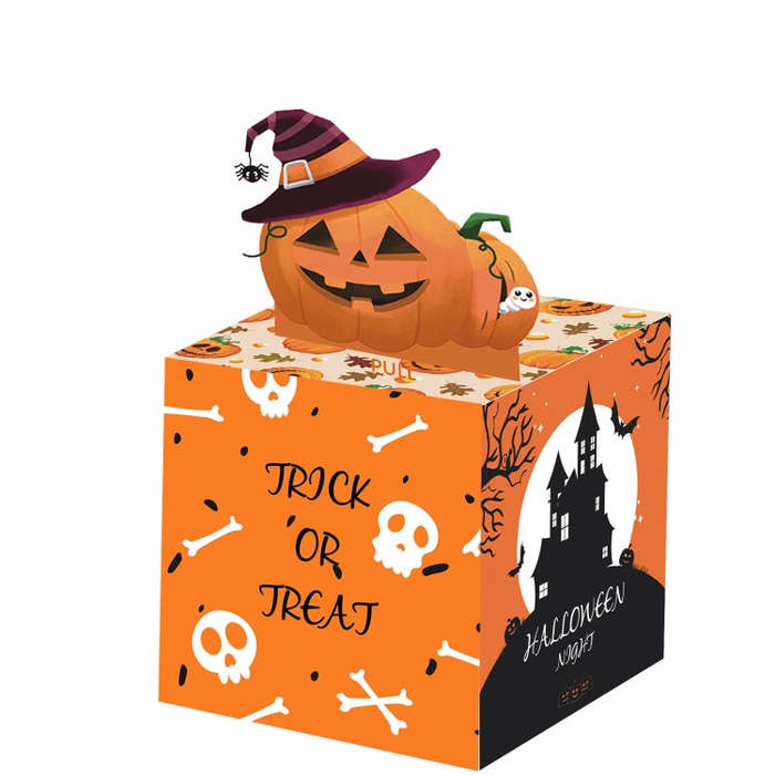 Halloween Money Box for Cash Gift Pull DIY Fun Holiday Cash Box Include 50pcs Transparent Bags