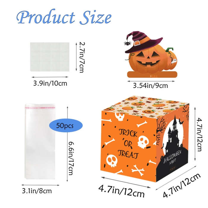 Halloween Money Box for Cash Gift Pull DIY Fun Holiday Cash Box Include 50pcs Transparent Bags