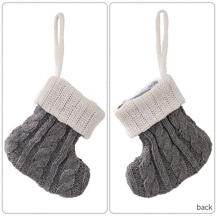 Mini Knitted Christmas Gift Socks Holiday Decorations(Red)