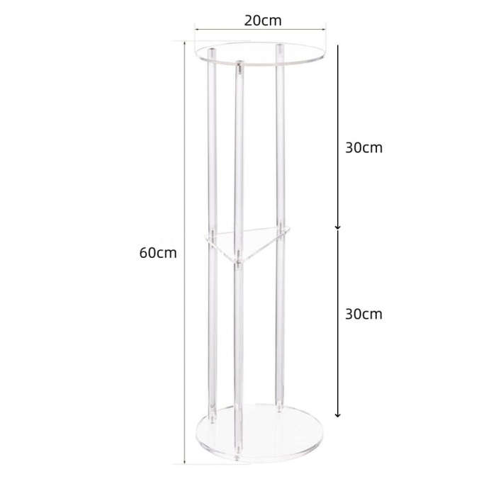 3 Layer Acrylic Round Table Bedroom Living Room Wine Table(131)