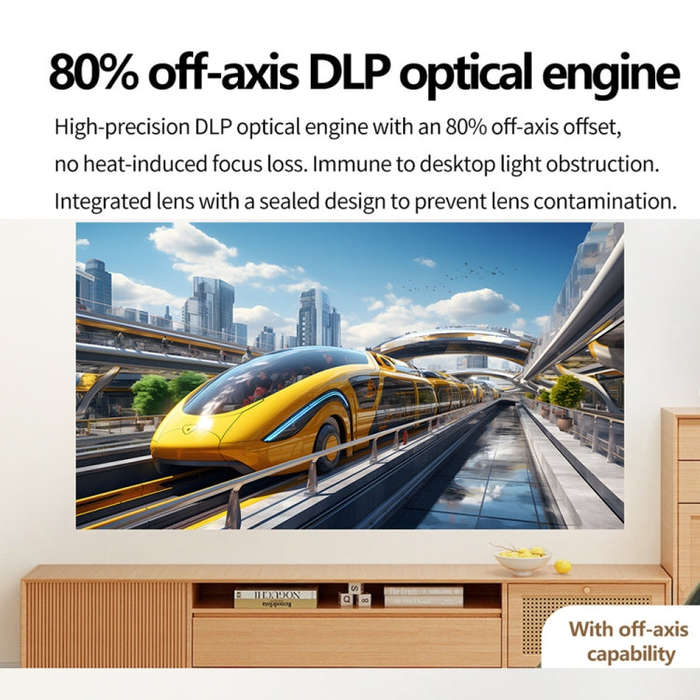 TOUMEI S8 1080P/4K DLP Android 11.OS Wifi 3D Wireless Projector US Plug
