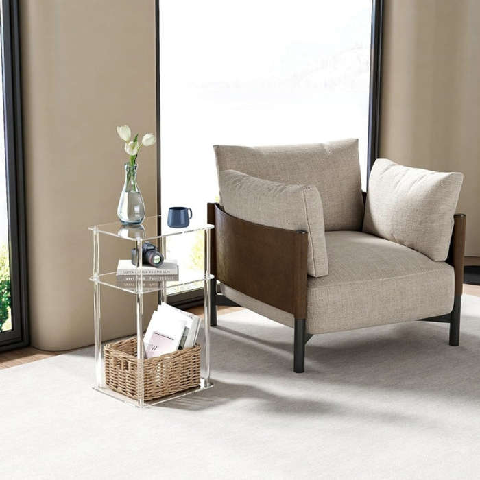 3 Layer Acrylic Square Table Bedroom Living Room Wine Table(129)