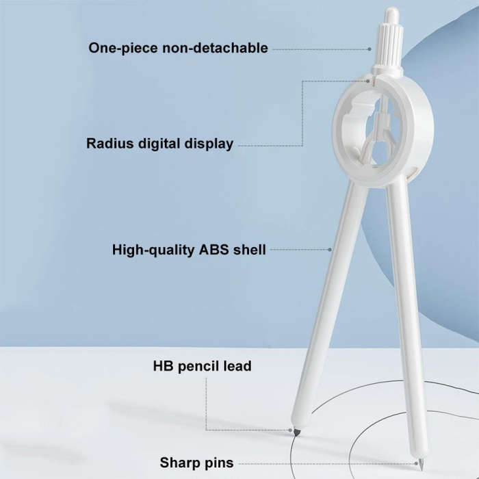 Drawing Press Digital Compass Multifunctional Scale Compass(White With Refill)