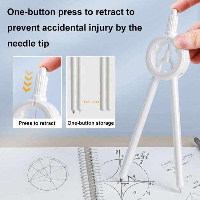 Drawing Press Digital Compass Multifunctional Scale Compass(White With Refill)