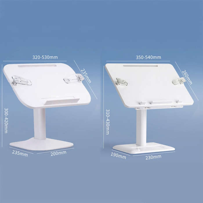 Multifunctional Retractable and Adjustable Angle Children Reading Bookshelf, Color: White Basic