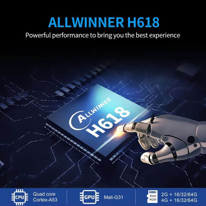 TV98 ATV 8K Allwinner H618 Android 14 2.5G+5G Dual Wifi HD Set-Top Box With Bluetooth Voice Remot...