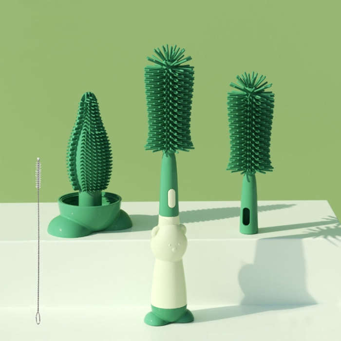 Portable 3 In 1 Food Grade Silicone Bottle Brush Set Multipurpose Baby Bottle Straw Cleaner Brush...