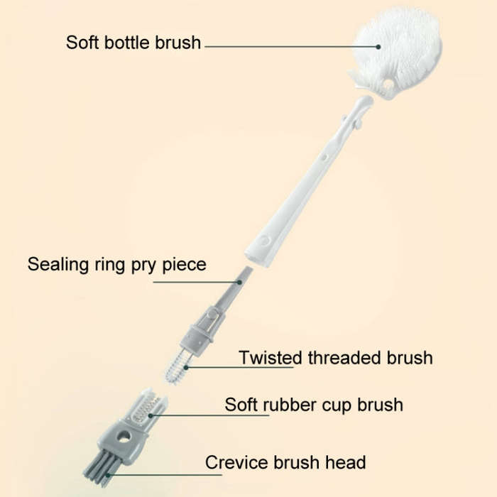 Multifunction Bottle Brush Long Handle Household Cup Washing Kettle Kitchen Cleaning Brush(Dark G...