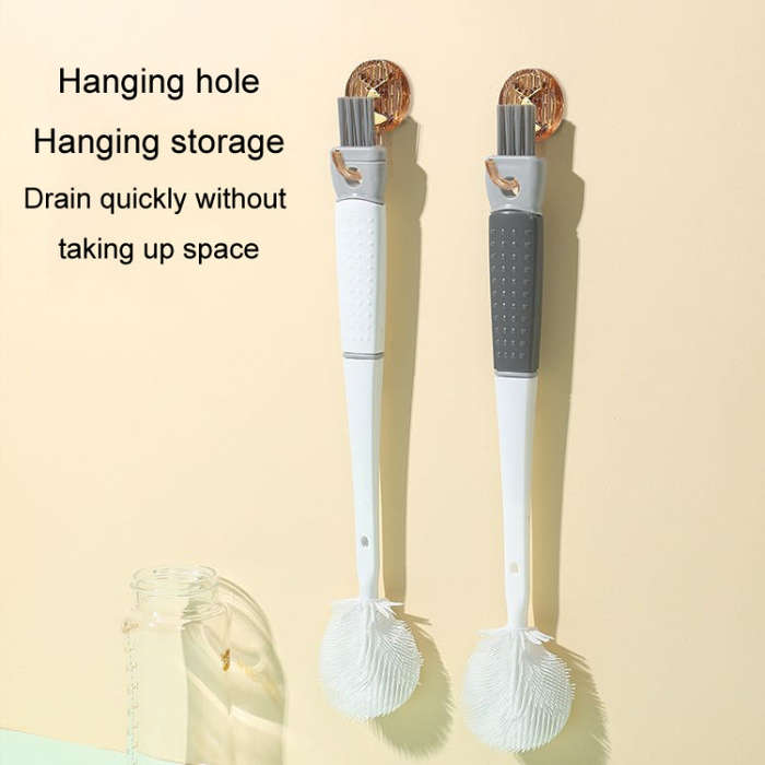 Multifunction Bottle Brush Long Handle Household Cup Washing Kettle Kitchen Cleaning Brush(Dark G...