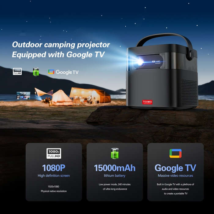 TOUMEI M2 Built-In Large Capacity Battery Outdoor Projector Handheld Portable Projection UK Plug