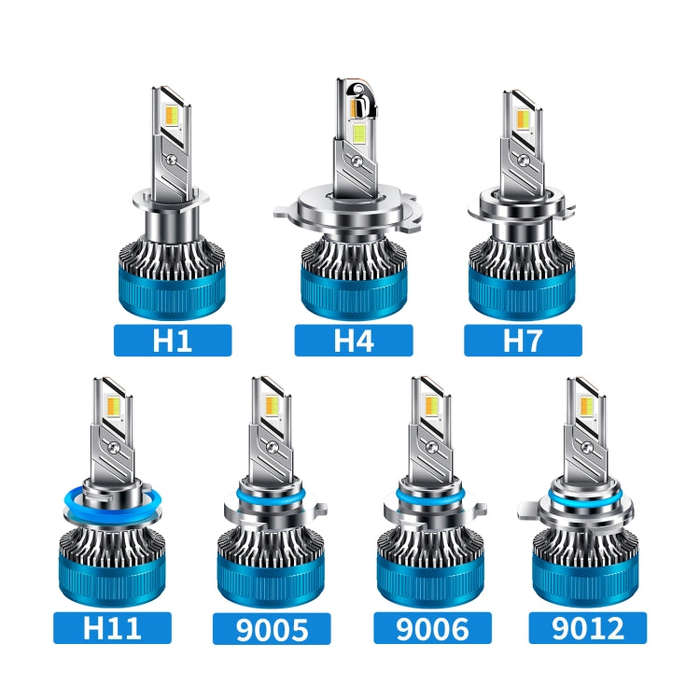 50W Three-color LED Double Copper Tube Aluminum Alloy Headlight, Bulb: 9012