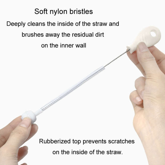 Silicone Rotating Multifunction Cleaning Cup Brush Set Bottle Nipple Straw Cleaner Brush(Bent Han...