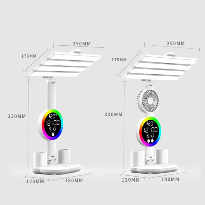 4 Heads Horizontal LED Eye-Care Table Lamp Children Study Desktop Reading Light With Pen Holder, ...