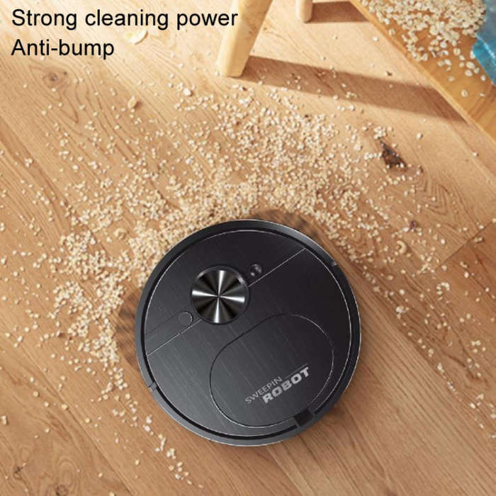 Automatic Smart Sweeping Robot Rechargeable Home 3 In 1 Floor Cleaner(Black)