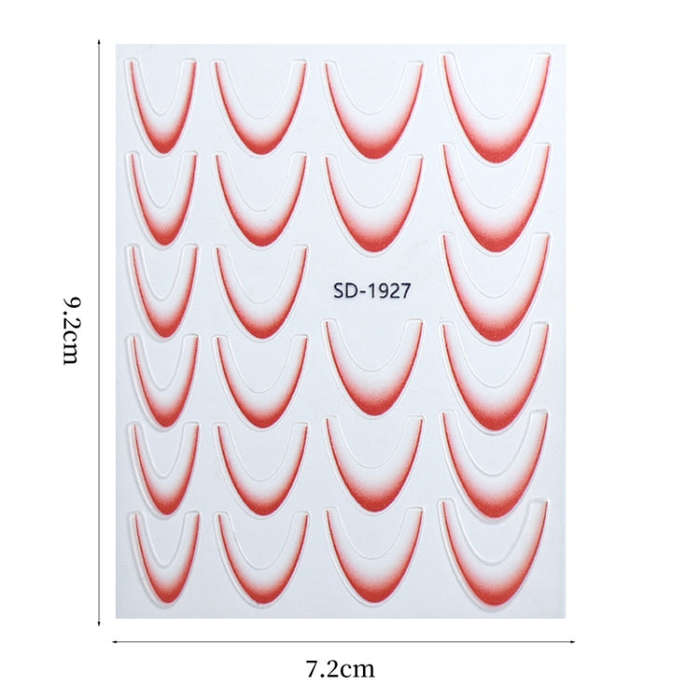 SD-1923 Line Nail Art Stickers Self-Adhesive Gradient Color French Manicure Stickers DIY Nail Tip...
