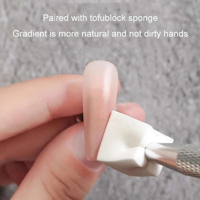 Nail Sponge Gripper Non-slip Manicure Tool Pat Gel Sponge Grabbing Pen(Silver)