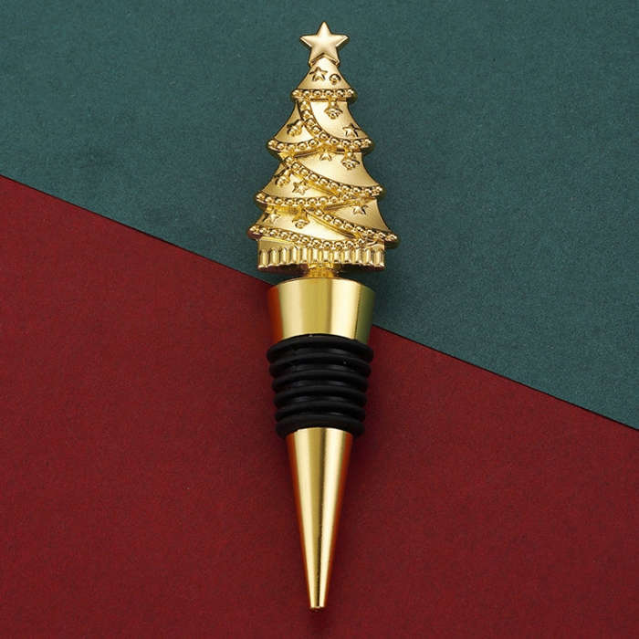 Christmas Tree Wine Champagne Sealing Stopper Home Fresh Christmas Party Wine Bottle Corks(Gold)