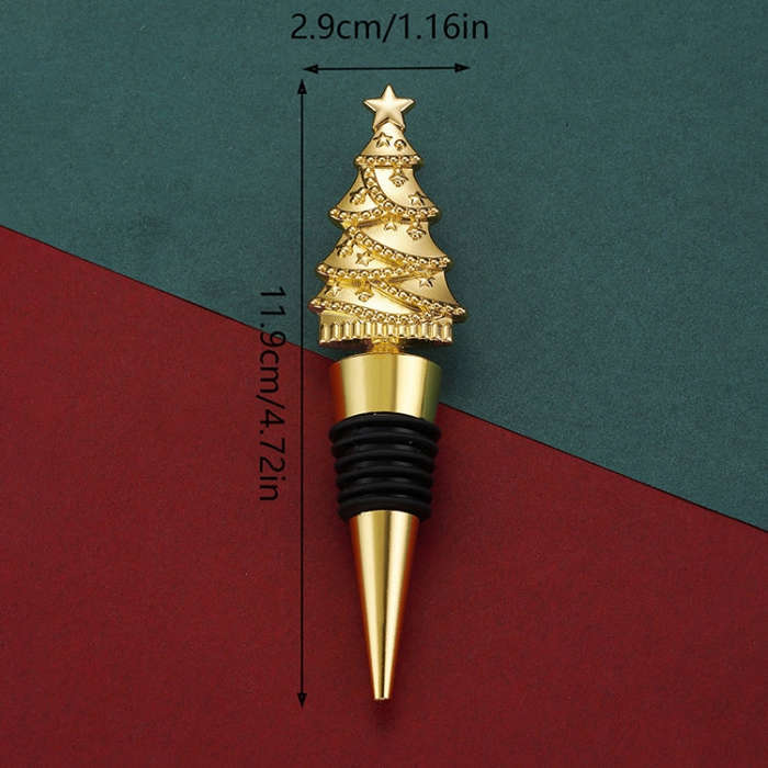 Christmas Tree Wine Champagne Sealing Stopper Home Fresh Christmas Party Wine Bottle Corks(Gold)