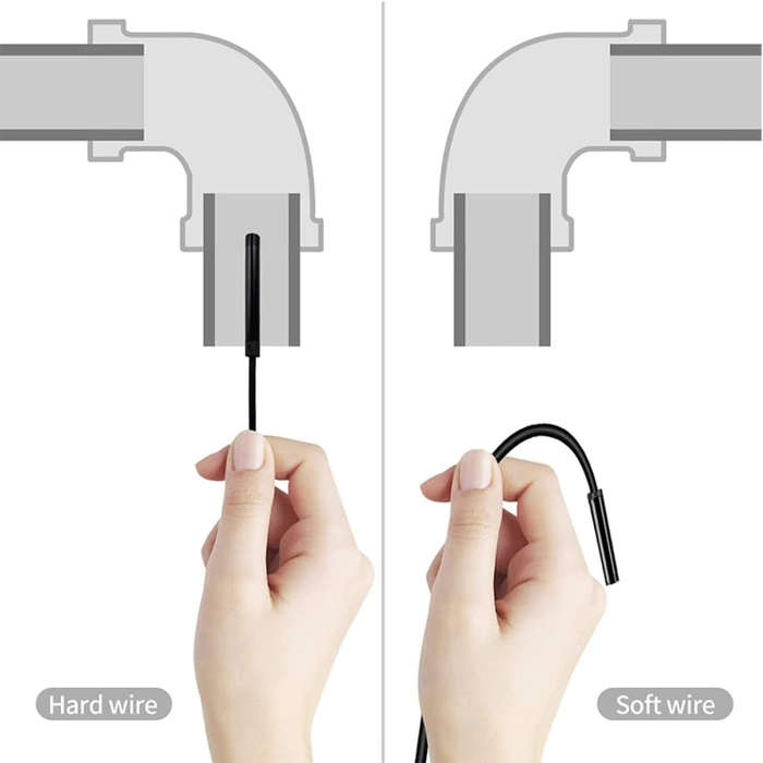 2.4 inch Screen Fuel Tank Inspection Night Vision 8mm Endoscope, Length: 1m Hard Wire