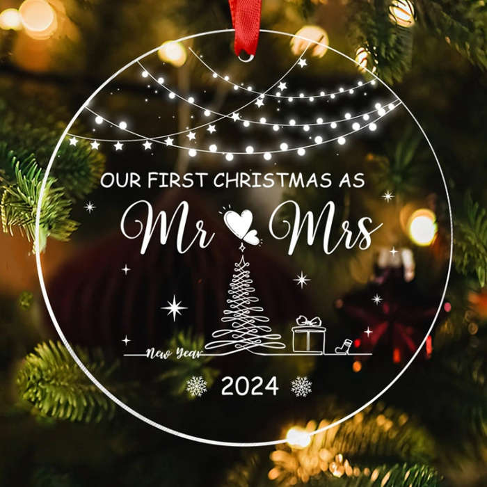 Christmas Acrylic Transparent Decoration Blessing Pendant Home Christmas Tree Ornament, Style: Xm...