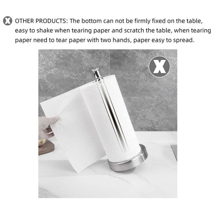 Household Stainless Steel Vertical Paper Towel Holder With Damping Dining Table Kitchen No Punch ...